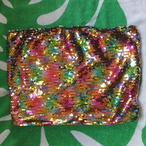 Wild Fable Rainbow Sequin Tube Top!